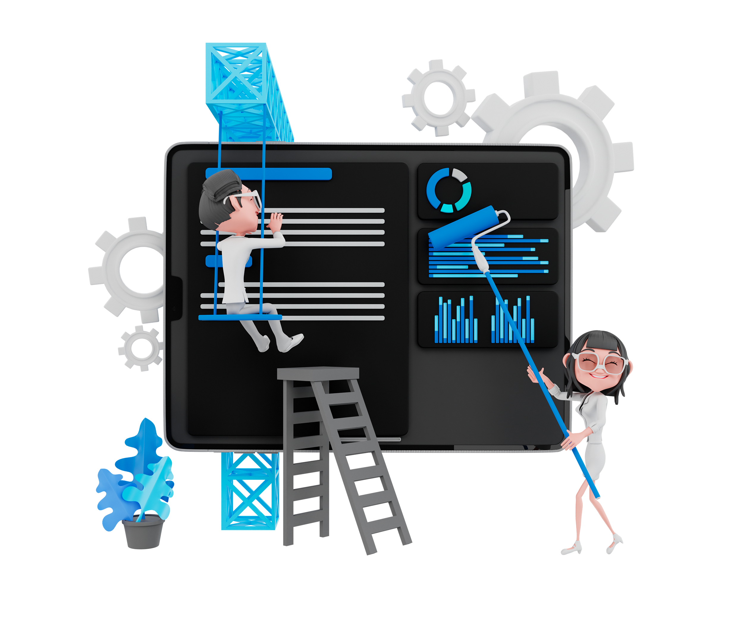 Ilustración de sitio web en construcción